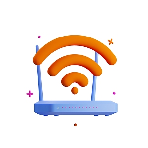 Modern WiFi wireless network cartoon wireless network Icon 3d model