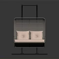 Modern Rattan Hanging Chair With Metal Frame And Light Colored Cushions