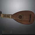 Traditional Wooden Lute Musical Instrument With Decorative Headstock Classic Design And Metal Strings