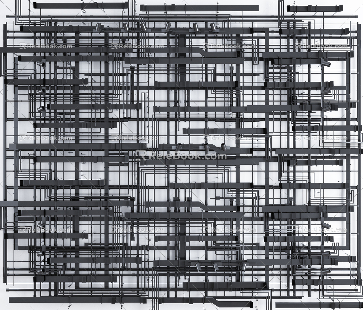 Industrial LOFT Pipe Line Trunking Pipe 3d model