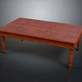 Solid Wood Rectangular Table With Classic Carved Legs And Smooth Top Surface