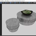 Modern Round Gray Coffee Tables With Woven Detail And Decorative Bowl On Top