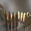 Bullet Rifle Bullet Machine Gun Bullet Ammunition Piercing Bullet Case Bullet Low Mold Low Face Bullet Simple Mold Game Bullet 3d model