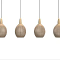 Nordic chandelier rattan chandelier combination 3d model