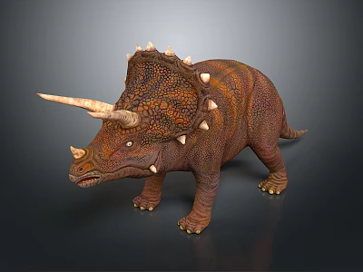 Realistic 3D Triceratops Dinosaur Character Model With Horned Head Spiked Frill And Detailed Skin 3d model