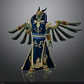 Mythical Creature Character Design With Green Body Blue Robe Yellow Accents And Horns