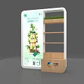 COFCO Display Cabinet with Wooden Shelves Green Plants Decoration and Advertising Panel for Product