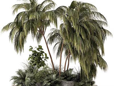 Modern Tree Pond Green Plant Shrub Pond 3d model