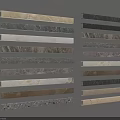 Decorative Interior Trim Lines With Marble Metal And Wooden Materials In Various Colors