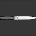 Tactical Weapon Knife With Black Textured Handle And Sharp Metal Blade