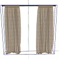 Beige Linen Curtains With Sheer Panels For Black Frame Window Decoration