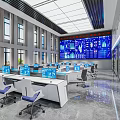 Modern Monitoring Room With Workstations And Computers