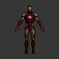 Iron Man 3D Model With Red And Gold Armor And Blue Chest Reactor