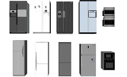 Modern refrigerator combination 3d model