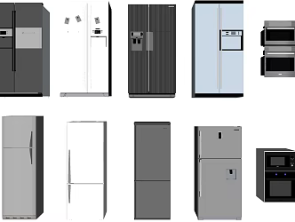 Modern refrigerator combination 3d model