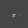 Military Silver Fighter Jet With Red Star Markings And Number 04