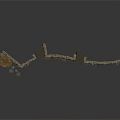 Primitive Wooden Stone Curved Water Transport Vehicle With Steps And Rustic Structure