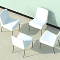 Modern White Leisure Chairs with Metal Legs in Contemporary Indoor Setting