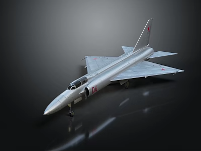 Silver Fighter Jet Model with Red Markings Number 02 on Tail Fin Against Dark Background 3d model