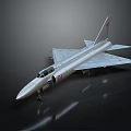 Silver Fighter Jet Model with Red Markings Number 02 on Tail Fin Against Dark Background