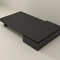 Modern Black Coffee Table With Minimalist Design And Sleek Wooden Tabletop