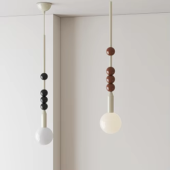 Cream wind bedside chandelier 3d model
