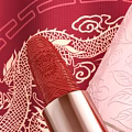Pink Lipstick With Chinese Dragon Phoenix Pattern On Red Embossed Background