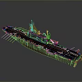 Detailed Aircraft Carrier 3D Model Design With Flight Deck And Structure 3d model
