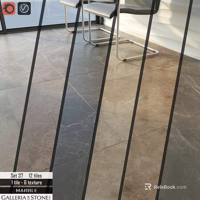 Modern Floor Tile Design With Brown And Gray Marble Texture For Interior Space 3d model 
