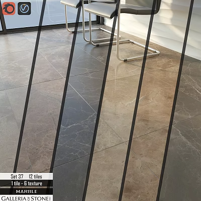 Modern Floor Tile Design With Brown And Gray Marble Texture For Interior Space 3d model