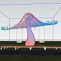 Modern Mushroom Swing Art Interactive Swing 3d model