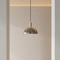 Modern Metallic Pendant Light With Sleek Hemispherical Design In Neutral Interior 3d model