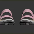 Pink Double Strap Sandals With Comfortable Lightweight Casual Wear Sole Design