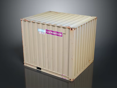 Branded Shipping Container With container.com Logo And Metal Structure For Storage And Transport Use 3d model