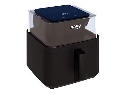 DAKO Black Air Fryer With Transparent Lid As Modern Daily Electric Appliance 3d model