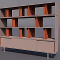 Modern Sideboard With Open Shelves Cabinet Storage Light Dark Tones And Slim Legs Design
