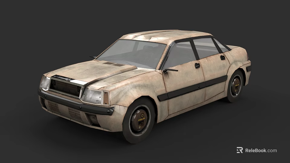 Rusty Vintage Car With Weathered Exterior And Classic Body Design 3d model 