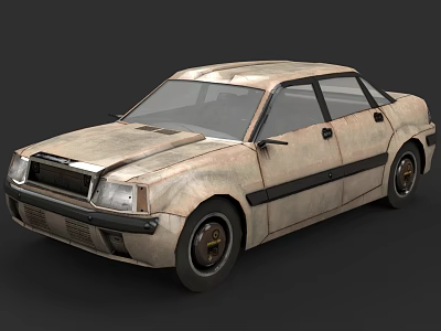 Rusty Vintage Car With Weathered Exterior And Classic Body Design 3d model