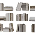 Stacked Books And Magazines With Various Covers And Different Sizes 3d model
