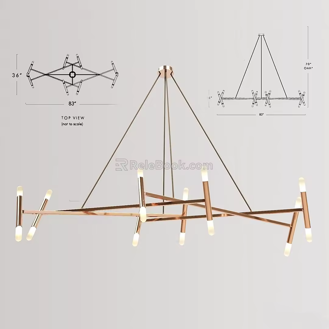 modern chandelier jbs jonathan browning jsb 3d model