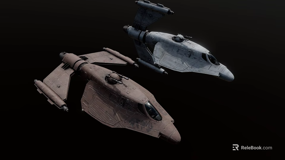 Two Modern Military Fighter Jets With Sleek Aerodynamic Design And Distinct Finishes 3d model 
