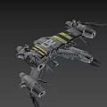 Sci Fi Spaceship Game Movie Character With Metallic Body And Multiple Engines