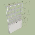 Multi Layer Storage Shelf Design With Detailed Dimension Specifications And Multiple Compartments