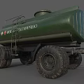 Green Industrial Tanker Truck With Large Tires Liquid Storage And Side Ladder