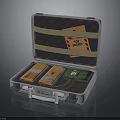 Open Security Suitcase Interior With Orange Boxes Green Square And Top Secret Label
