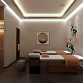 Chinese Style Beauty Hair Salon With Wooden Furniture Scalp Care And Reception Area