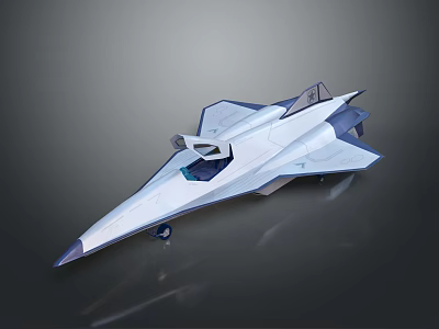 Futuristic White Concept Aircraft With Sleek Design And Transparent Cockpit 3d model
