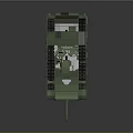 Green Military Tank 3D Model With Main Gun Tracks And Antenna Design