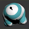 Game And Movie Character With Blue And White Striped Body Smiling Face And Black Antenna
