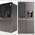 LG French Door Refrigerators With Water Dispenser Dark Stainless Steel Modern Design